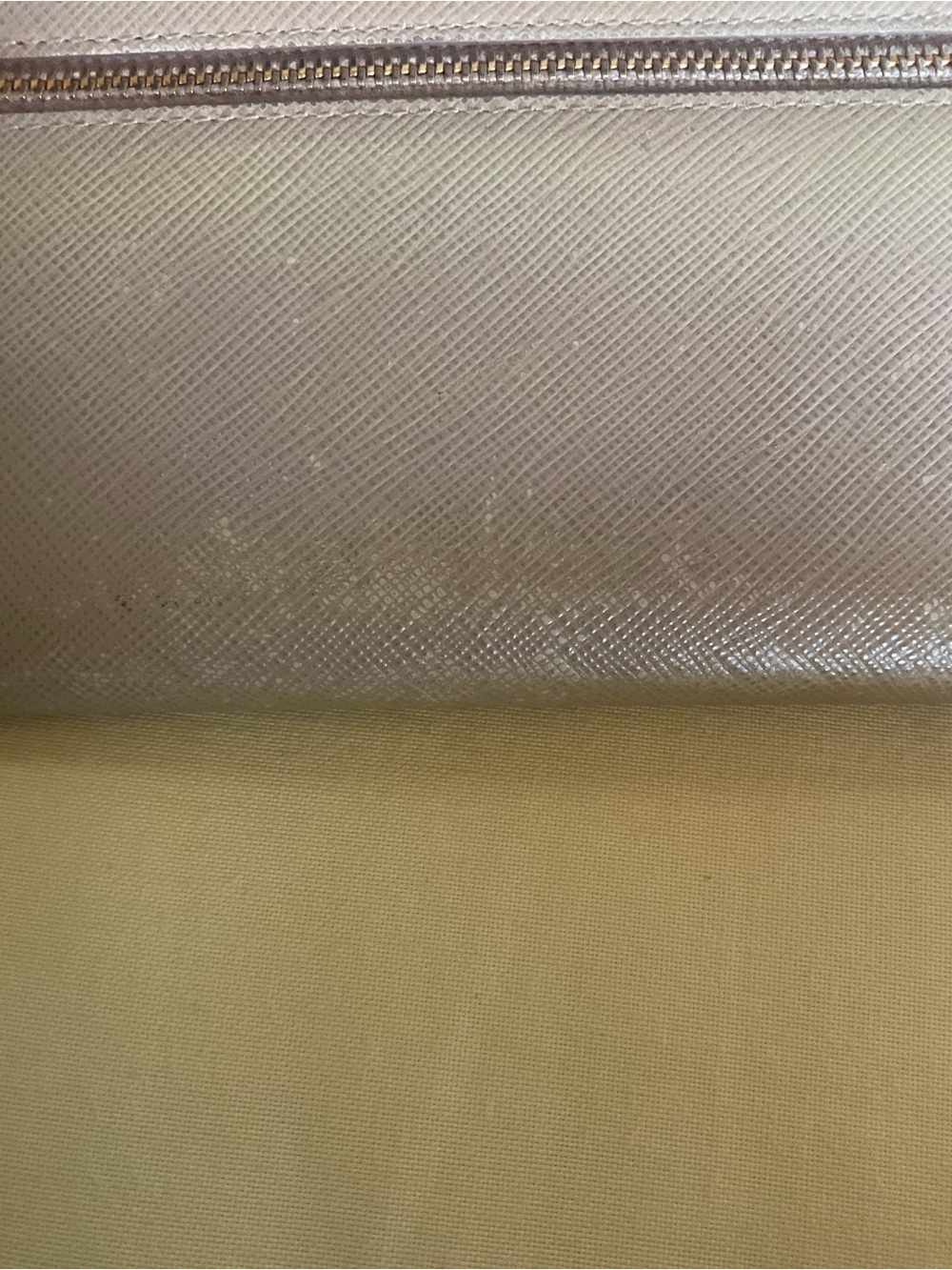 Prada Taupe Saffiano Leather Continental Wallet with Gold Logo - Picture 8 of 11
